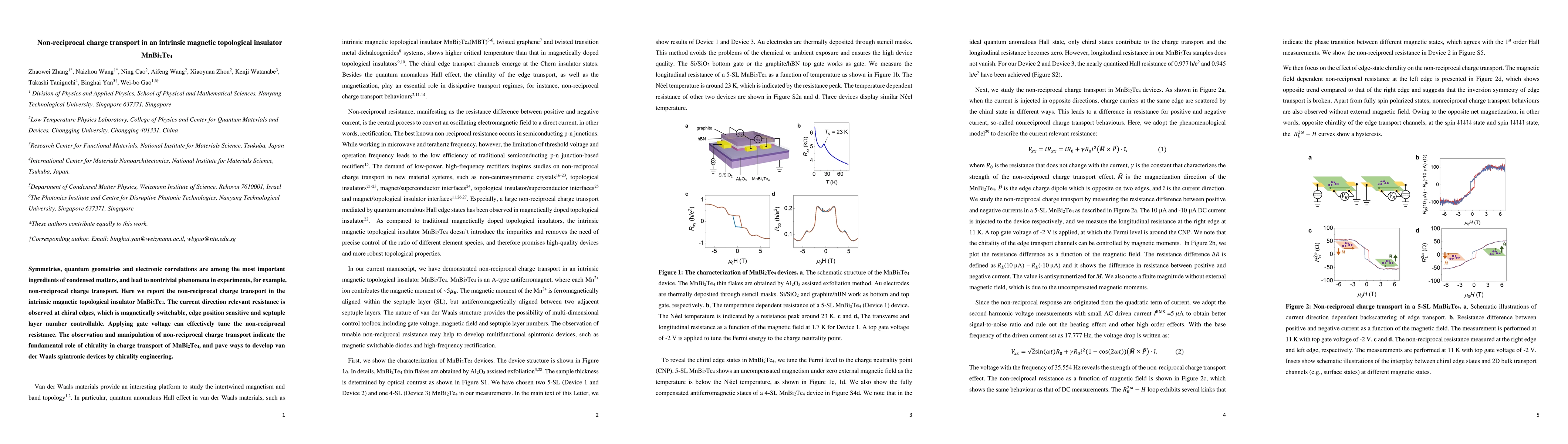 Thumbnail for Non-reciprocal charge transport in an intrinsic magnetic topological
  insulator MnBi2Te4