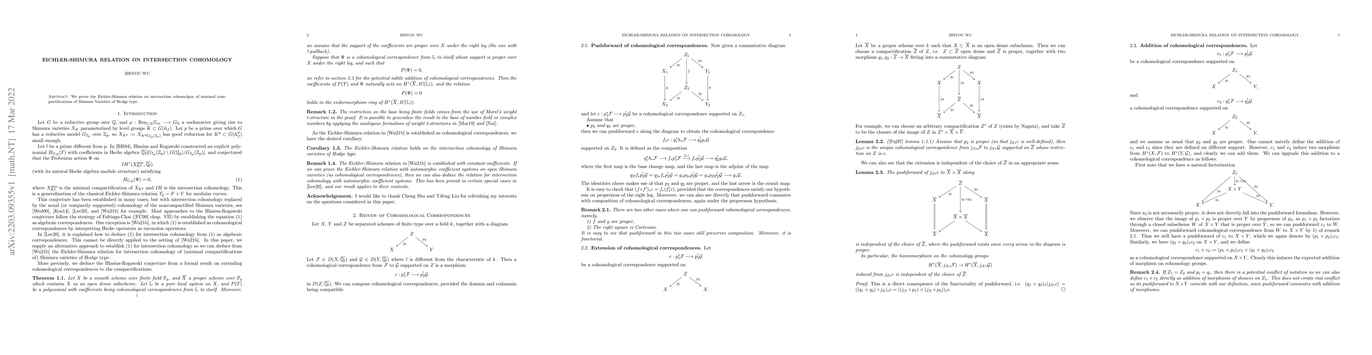 Thumbnail for Eichler-Shimura Relation on Intersection Cohomology