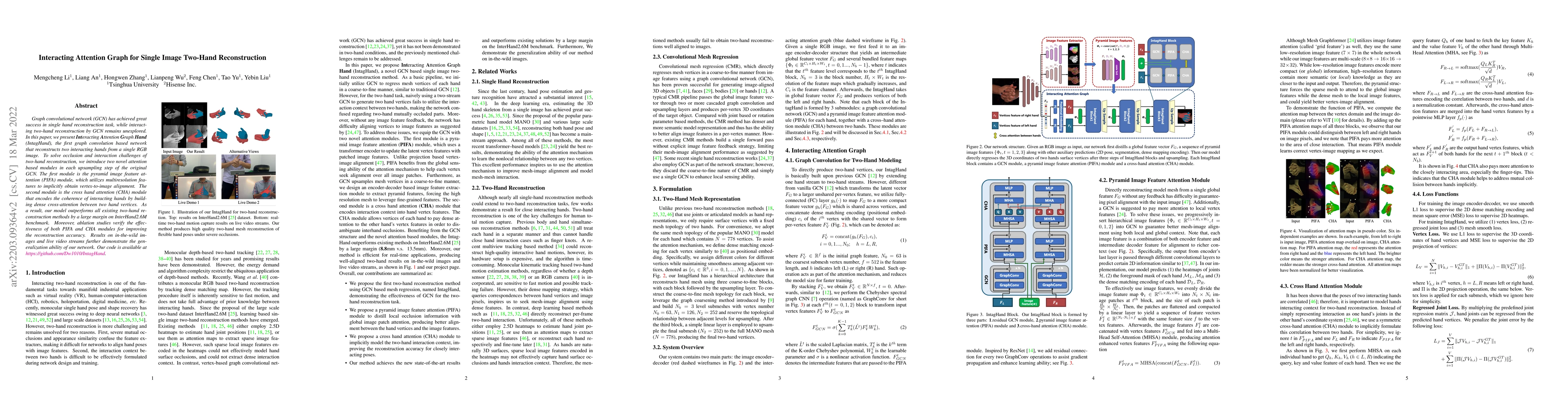 Thumbnail for Interacting Attention Graph for Single Image Two-Hand Reconstruction