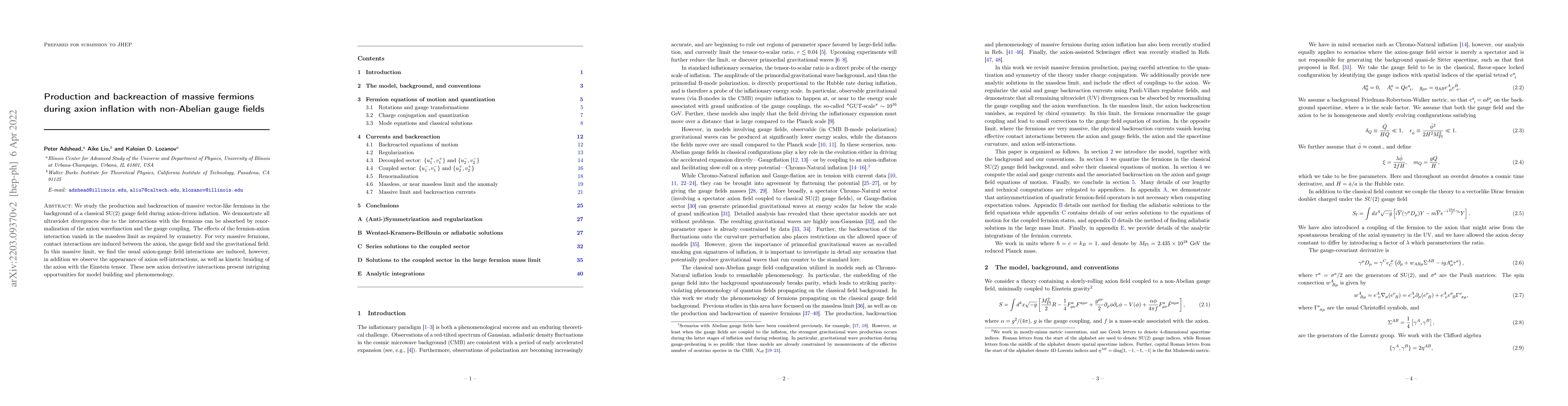 Thumbnail for Production and backreaction of massive fermions during axion inflation
  with non-Abelian gauge fields