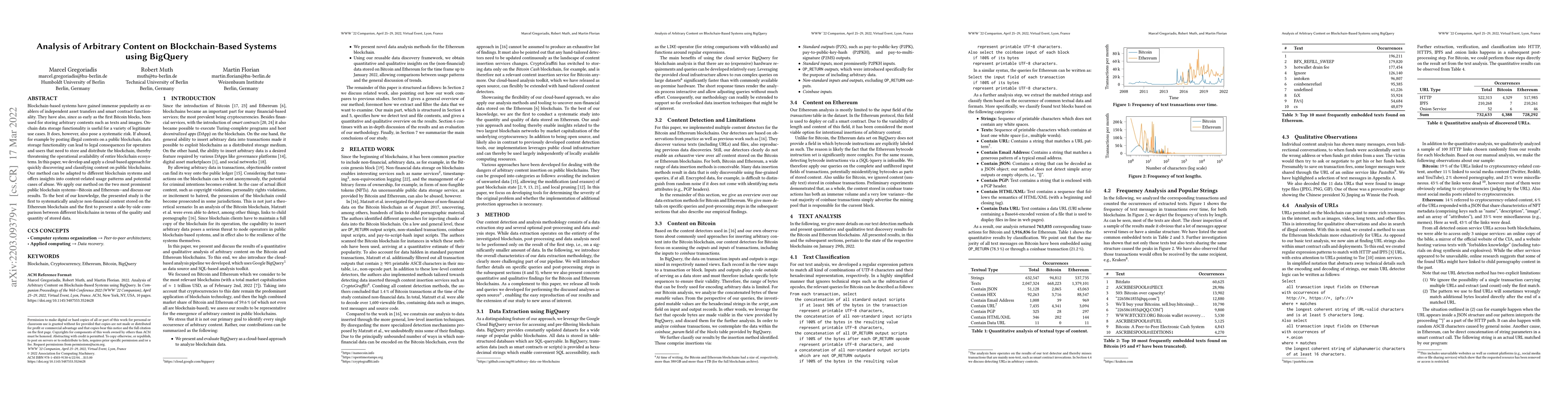 Thumbnail for Analysis of Arbitrary Content on Blockchain-Based Systems using BigQuery
