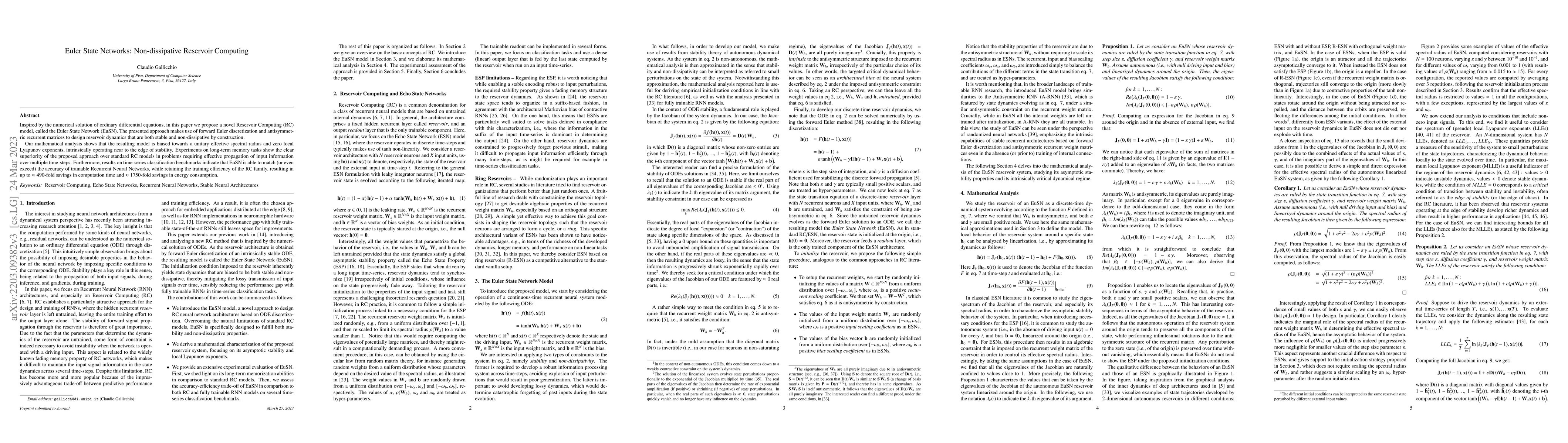 Thumbnail for Euler State Networks: Non-dissipative Reservoir Computing