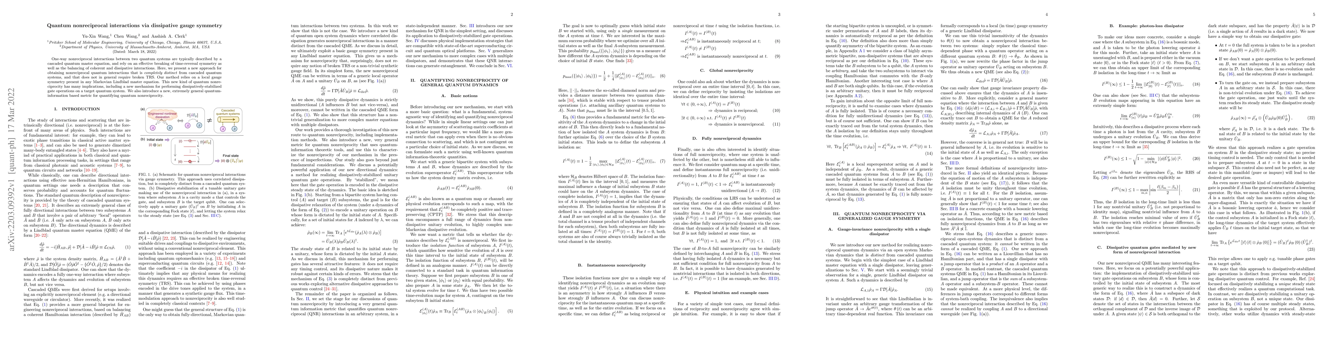 Thumbnail for Quantum nonreciprocal interactions via dissipative gauge symmetry