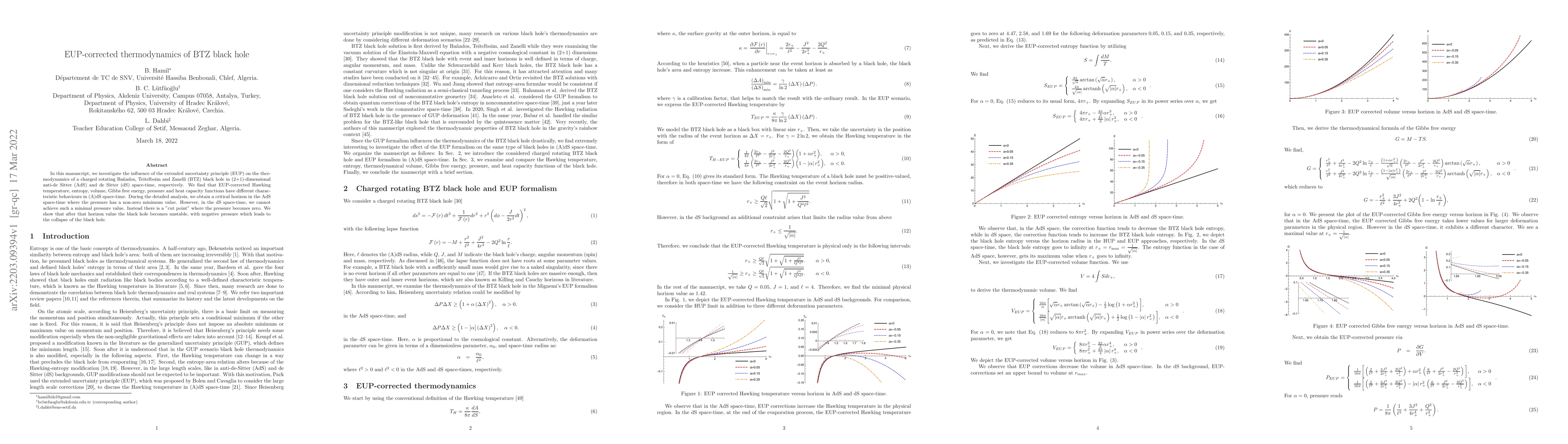 Thumbnail for EUP-corrected thermodynamics of BTZ black hole