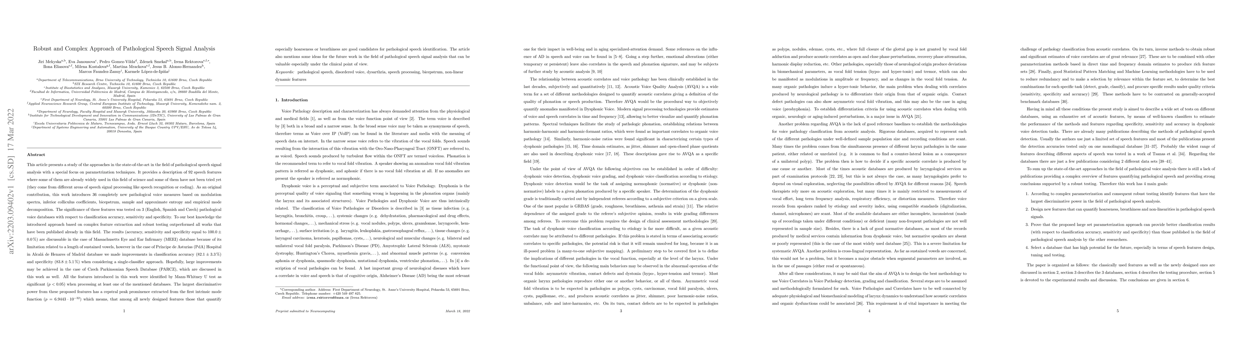 Thumbnail for Robust and Complex Approach of Pathological Speech Signal Analysis