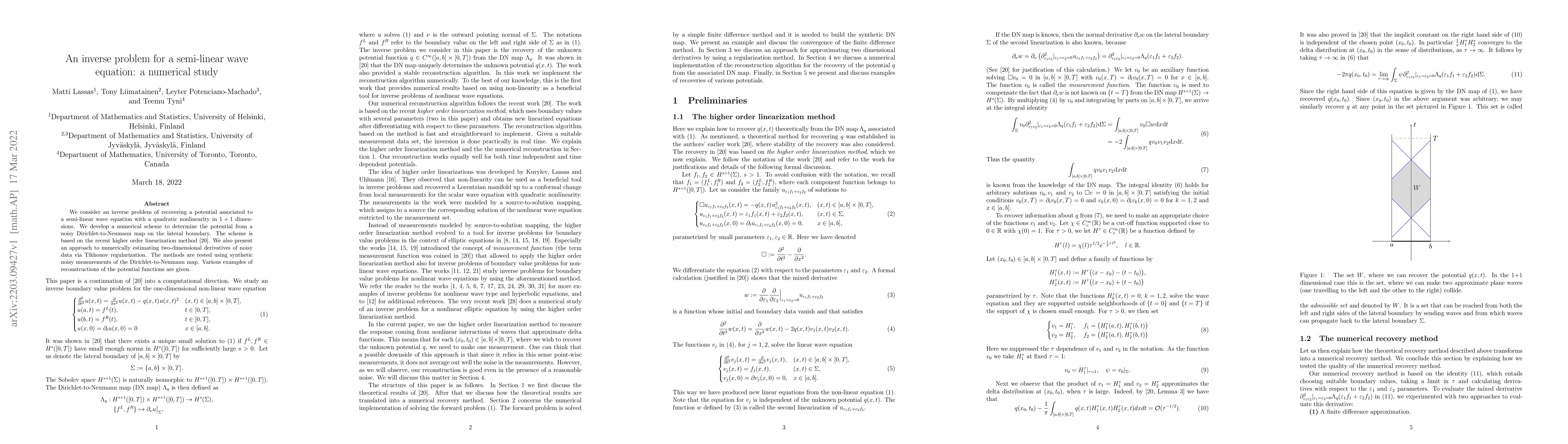 Thumbnail for An inverse problem for a semi-linear wave equation: a numerical study