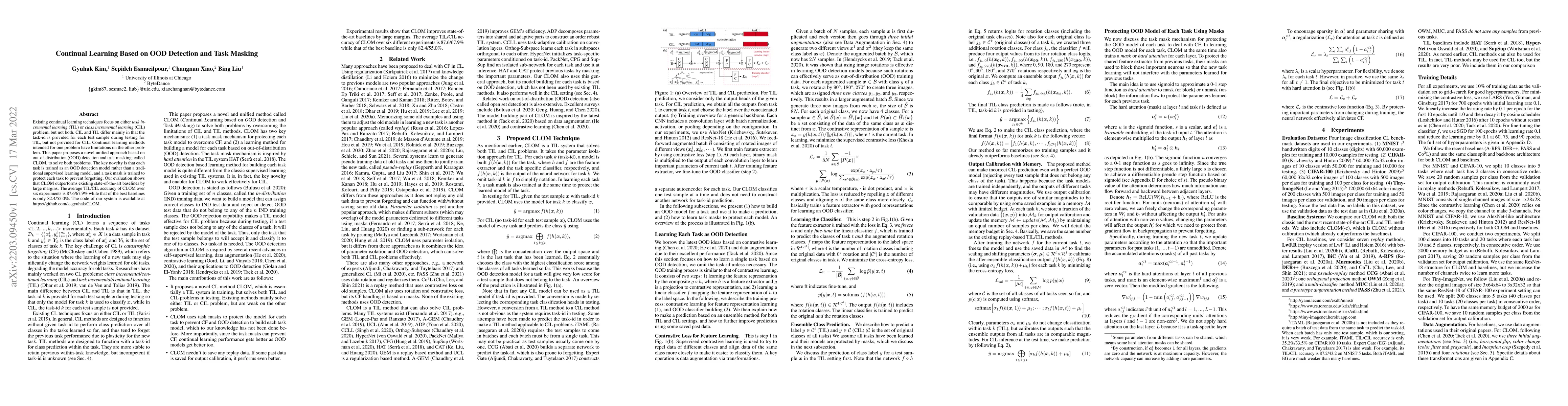 Thumbnail for Continual Learning Based on OOD Detection and Task Masking