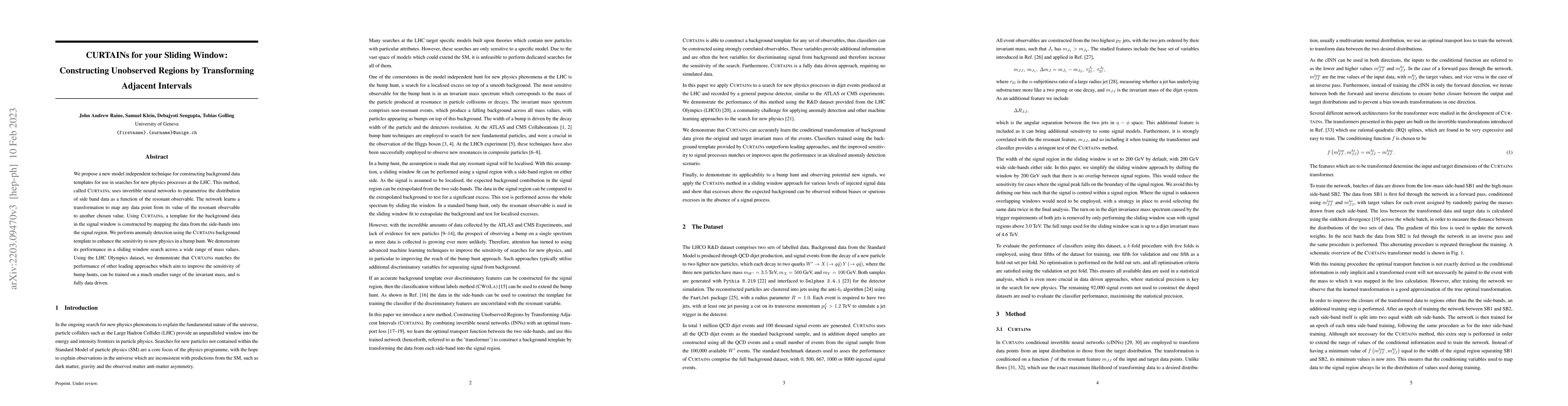 Thumbnail for CURTAINs for your Sliding Window: Constructing Unobserved Regions by
  Transforming Adjacent Intervals
