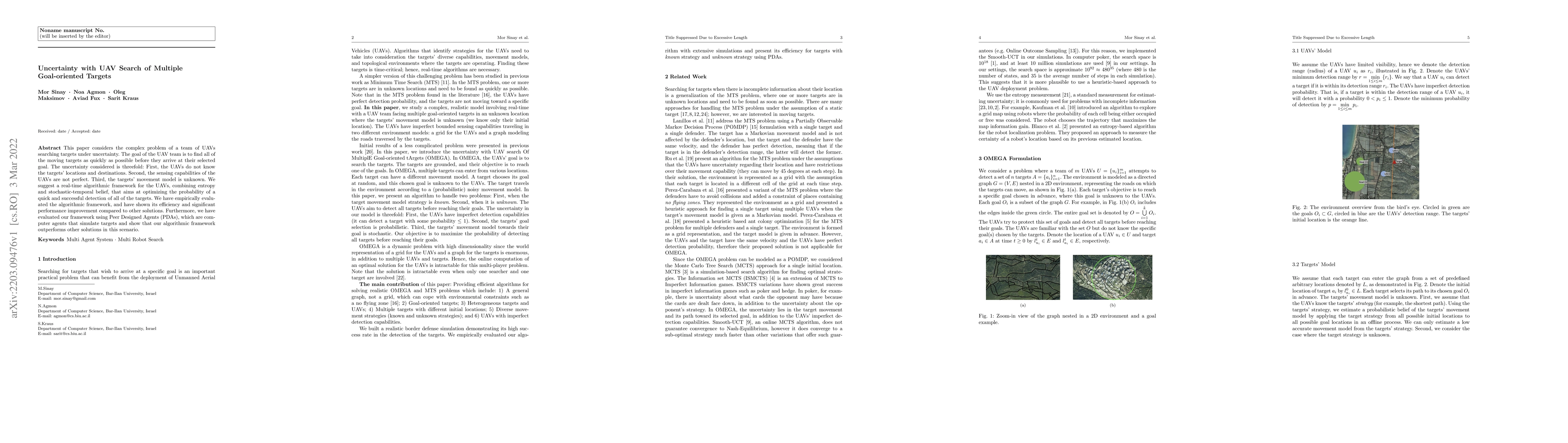 Thumbnail for Uncertainty with UAV Search of Multiple Goal-oriented Targets
