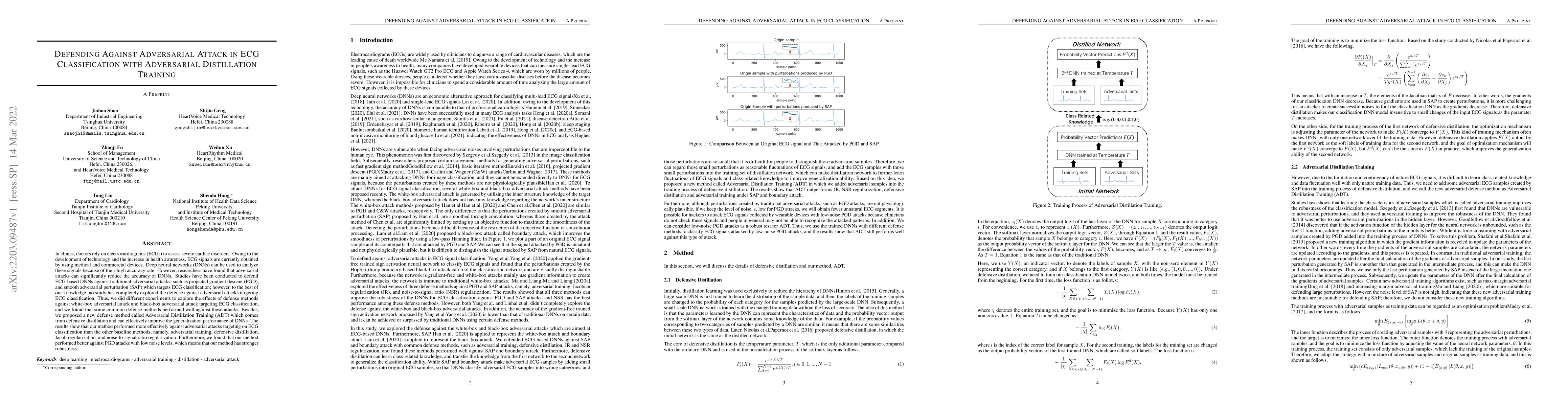 Thumbnail for Defending Against Adversarial Attack in ECG Classification with
  Adversarial Distillation Training