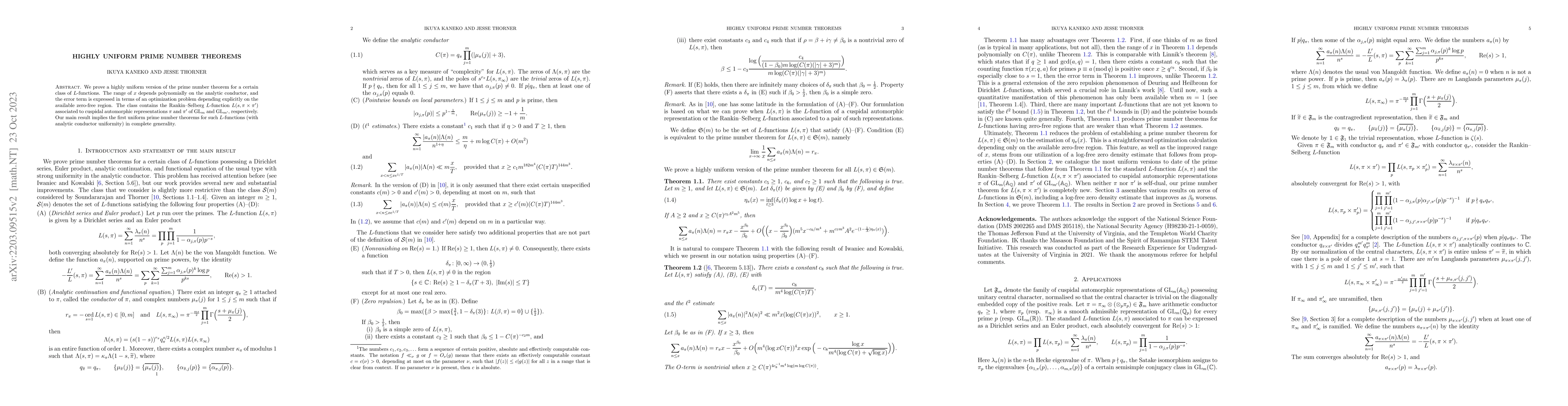 Thumbnail for Highly Uniform Prime Number Theorems