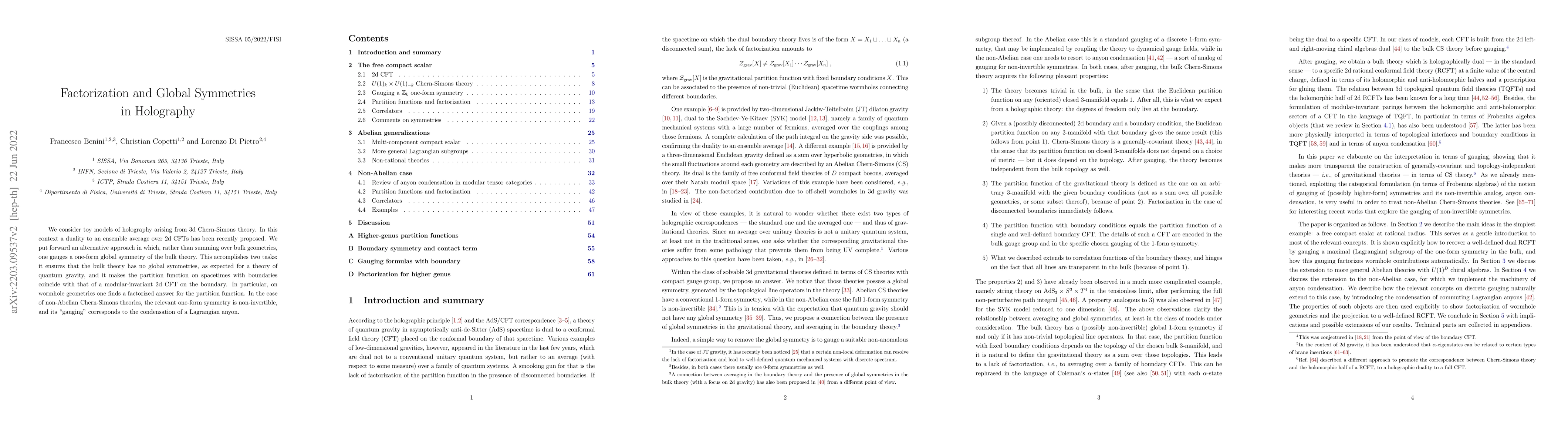 Thumbnail for Factorization and global symmetries in holography