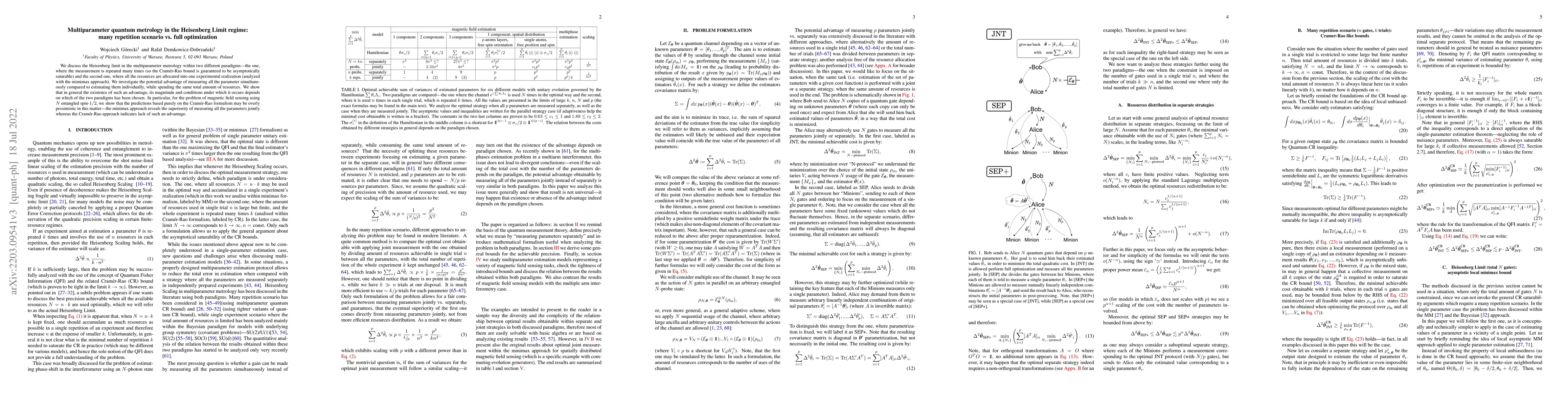 Thumbnail for Multiparameter quantum metrology in the Heisenberg Limit regime: many
  repetition scenario vs. full optimization