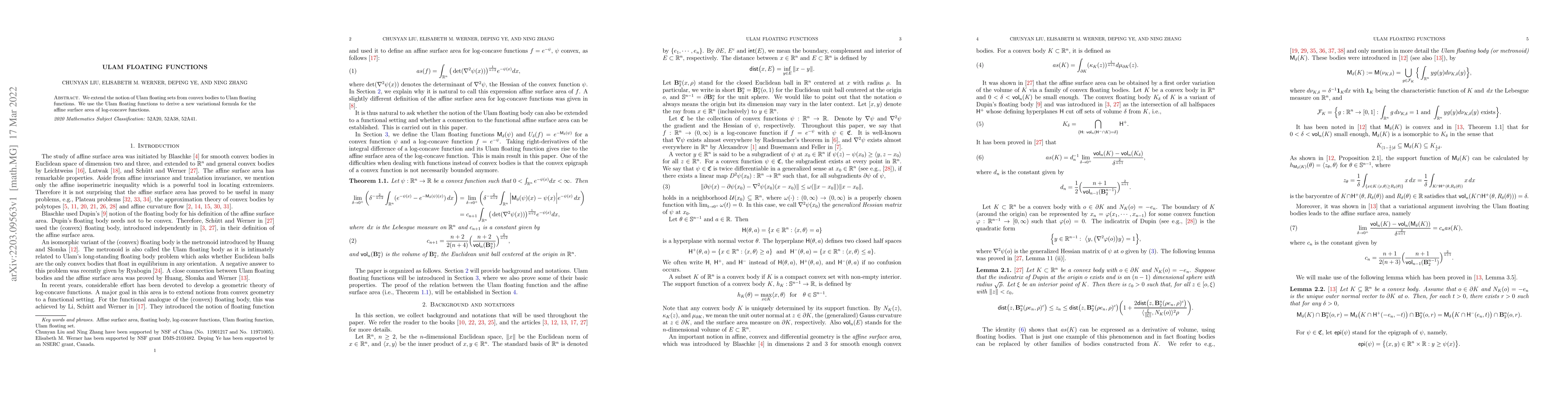 Thumbnail for Ulam floating functions