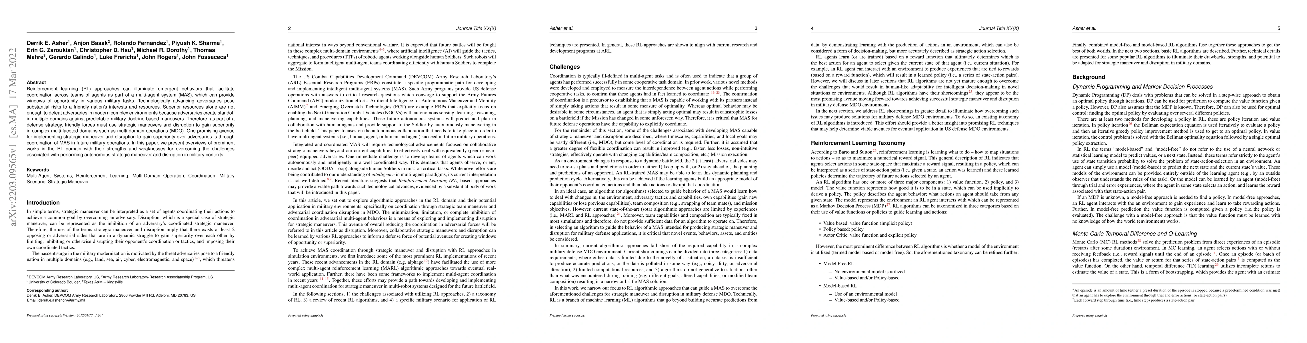 Thumbnail for Strategic Maneuver and Disruption with Reinforcement Learning Approaches
  for Multi-Agent Coordination