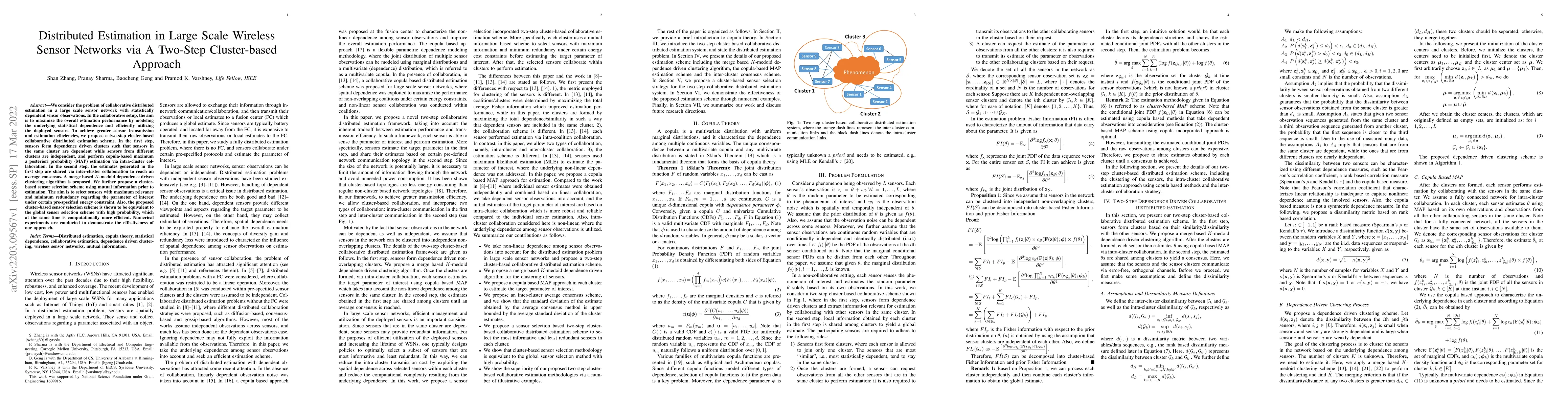 Thumbnail for Distributed Estimation in Large Scale Wireless Sensor Networks via a Two
  Step Group-based Approach