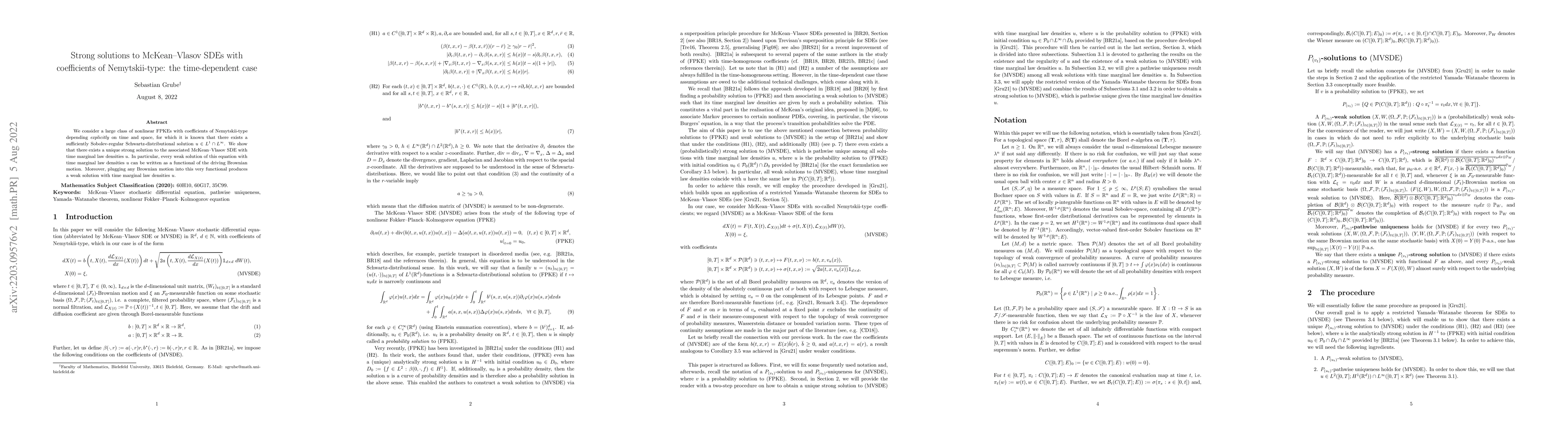 Thumbnail for Strong solutions to McKean-Vlasov SDEs with coefficients of
  Nemytskii-type: the time-dependent case