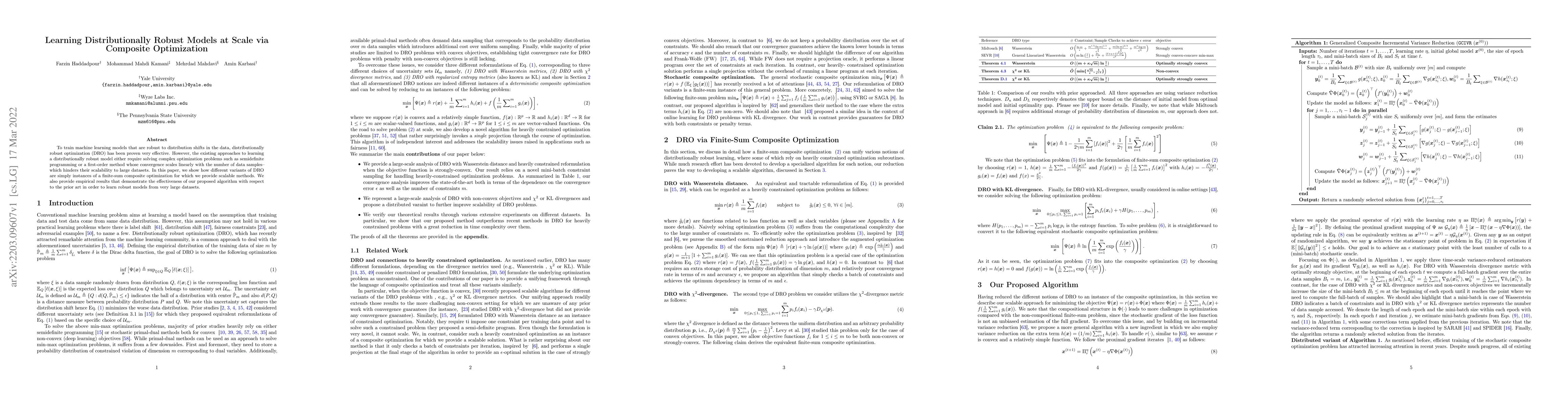 Thumbnail for Learning Distributionally Robust Models at Scale via Composite
  Optimization