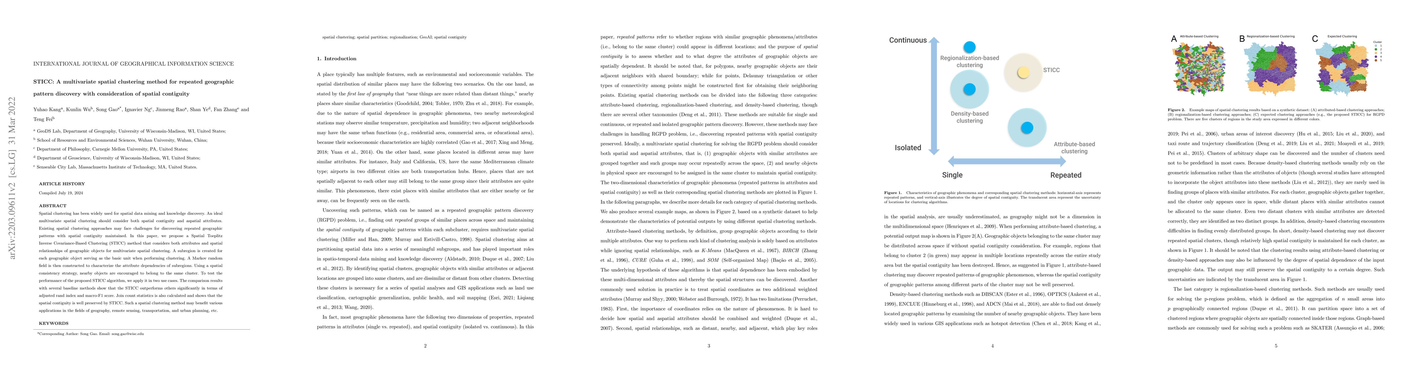 Thumbnail for STICC: A multivariate spatial clustering method for repeated geographic
  pattern discovery with consideration of spatial contiguity