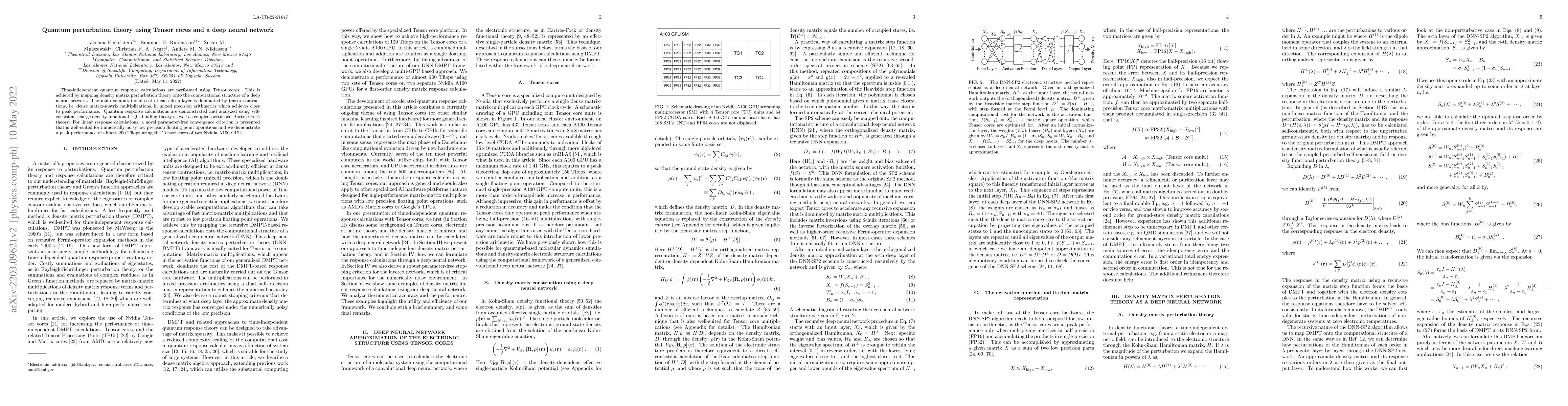 Thumbnail for Quantum perturbation theory using Tensor cores and a deep neural network
