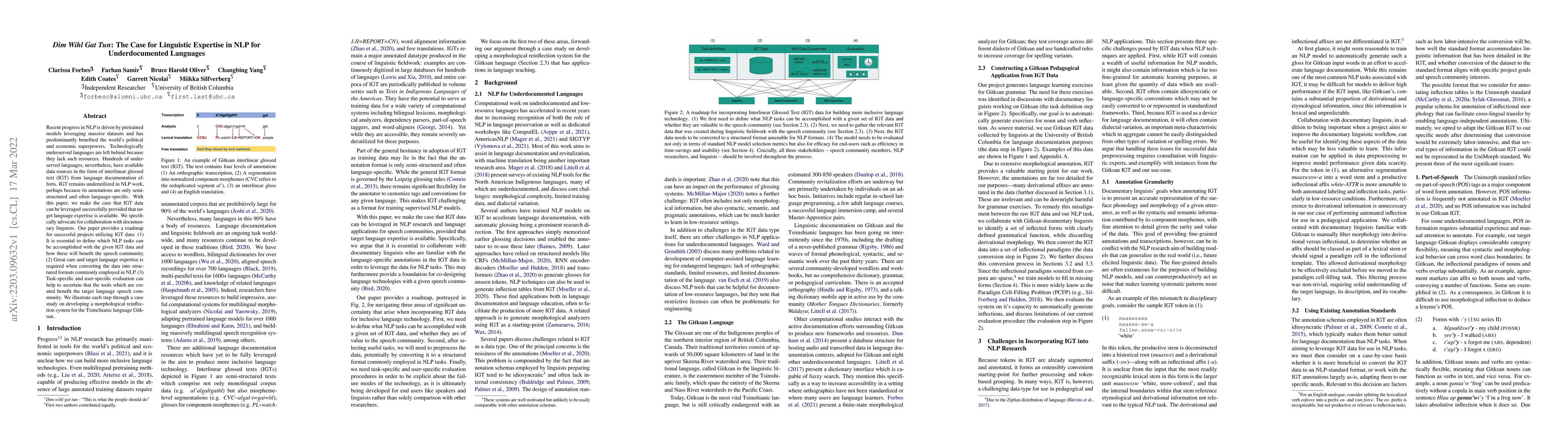 Thumbnail for Dim Wihl Gat Tun: The Case for Linguistic Expertise in NLP for
  Underdocumented Languages