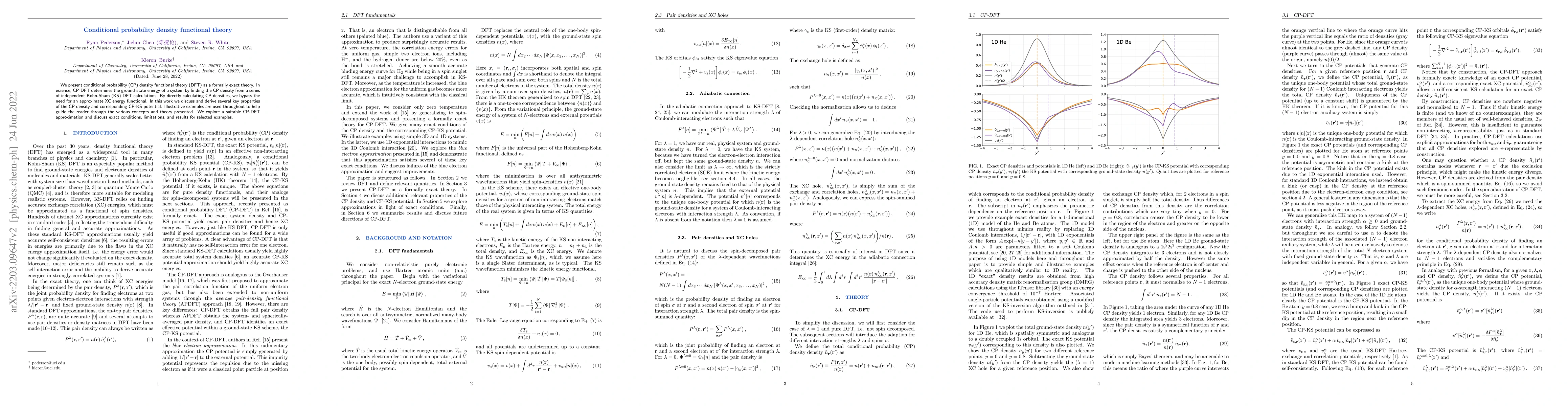 Thumbnail for Conditional probability density functional theory