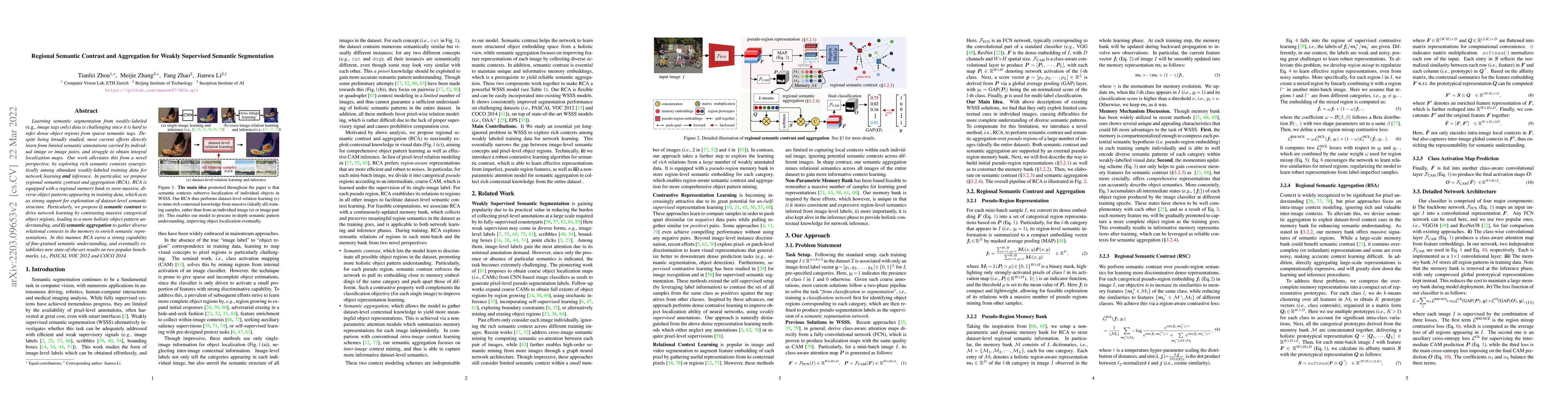 Thumbnail for Regional Semantic Contrast and Aggregation for Weakly Supervised
  Semantic Segmentation