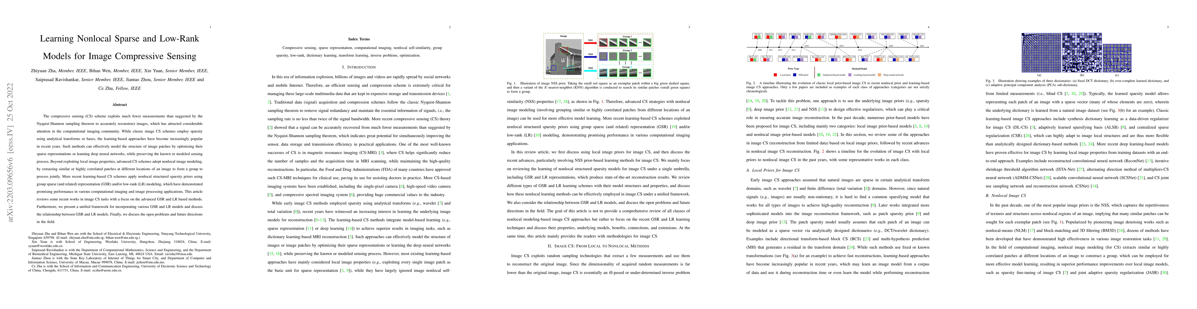 Thumbnail for Learning Nonlocal Sparse and Low-Rank Models for Image Compressive
  Sensing