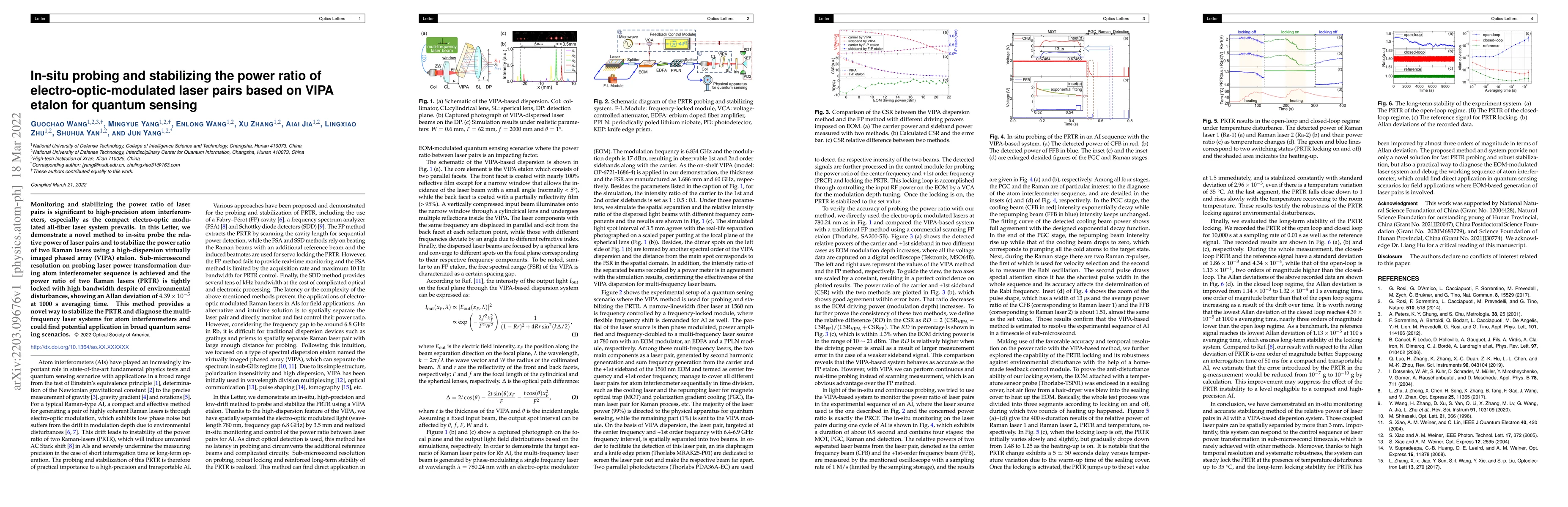 Thumbnail for In-situ probing and stabilizing the power ratio of
  electro-optic-modulated laser pairs based on VIPA etalon for quantum sensing