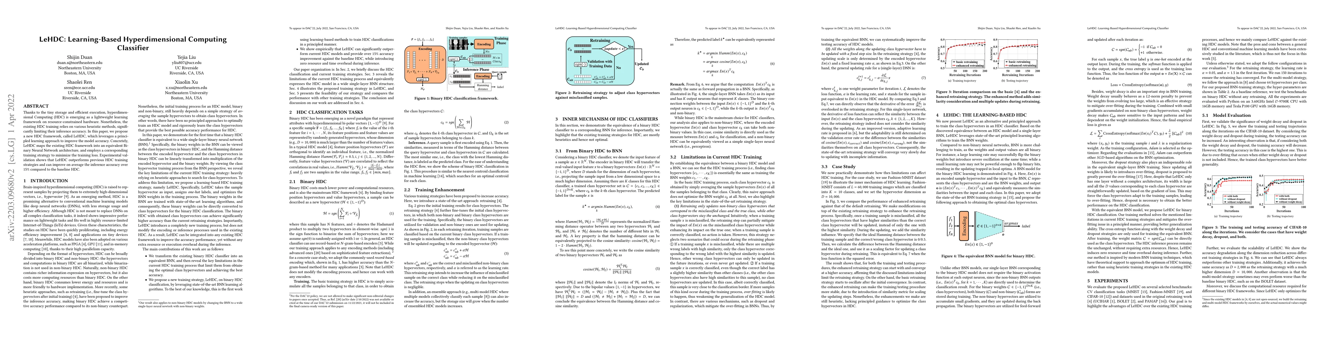 Thumbnail for LeHDC: Learning-Based Hyperdimensional Computing Classifier