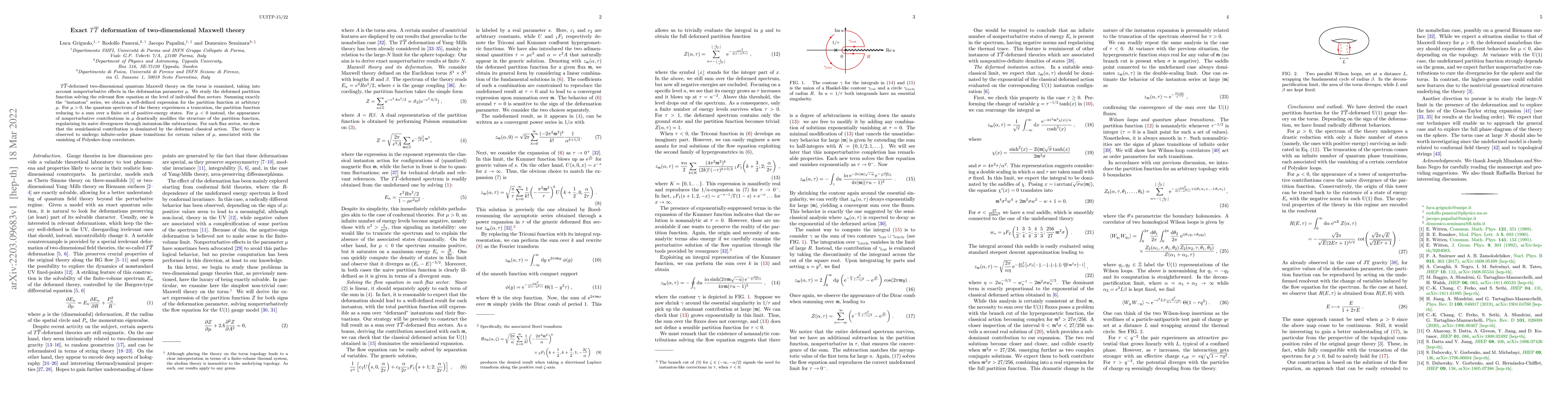 Thumbnail for Exact $T\overline{T}$ deformation of two-dimensional Maxwell theory