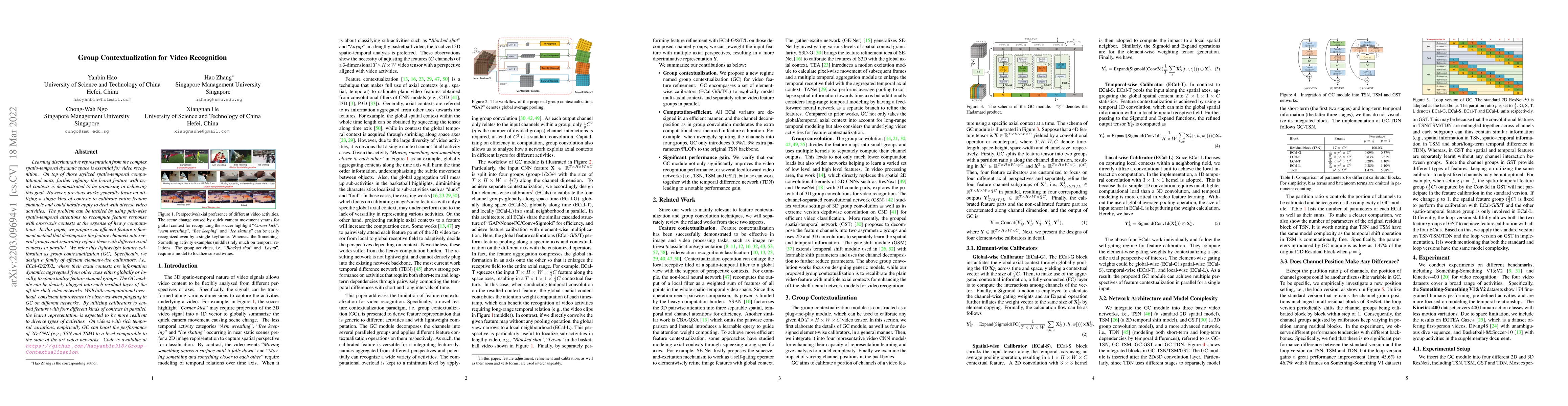Thumbnail for Group Contextualization for Video Recognition