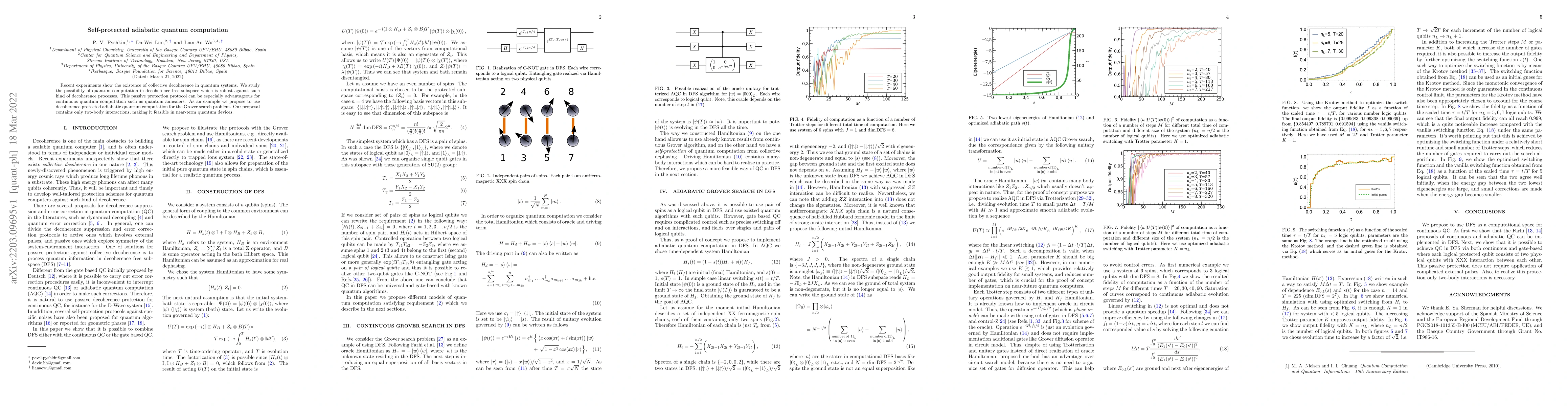 Thumbnail for Self-protected adiabatic quantum computation