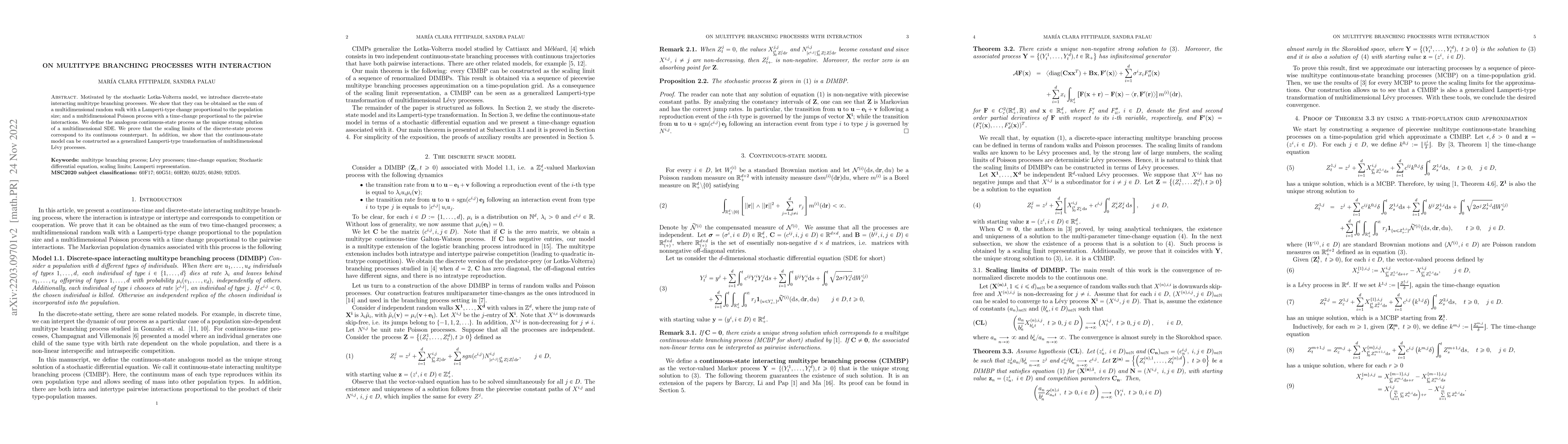 Thumbnail for On multitype Branching Processes with Interaction