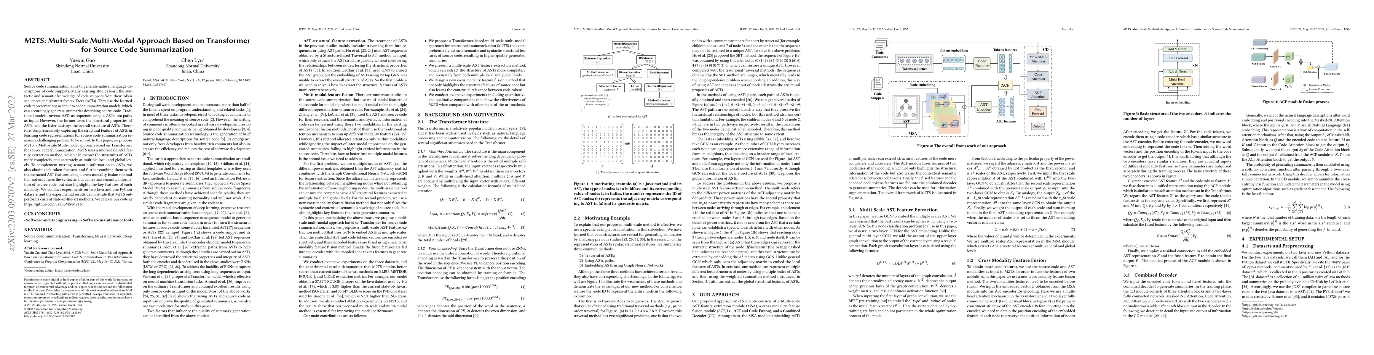 Thumbnail for M2TS: Multi-Scale Multi-Modal Approach Based on Transformer for Source
  Code Summarization