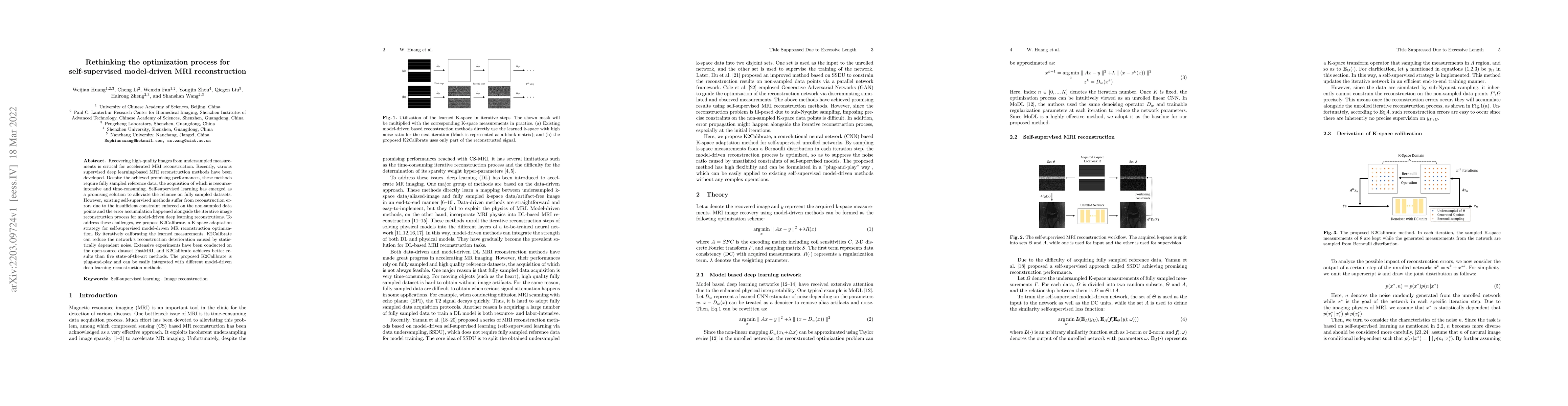 Thumbnail for Rethinking the optimization process for self-supervised model-driven MRI
  reconstruction