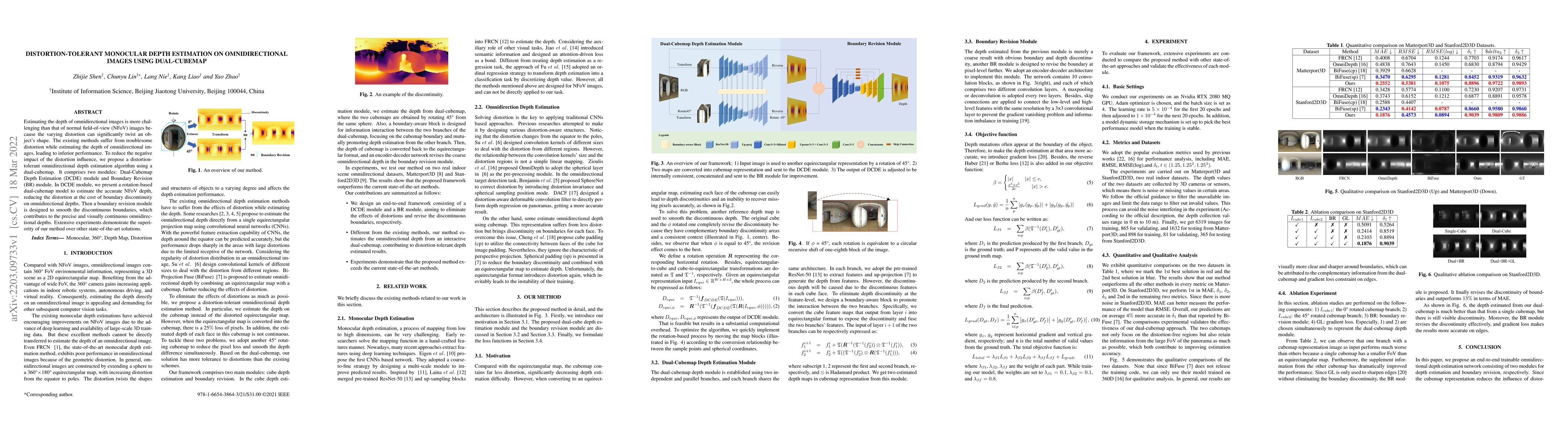 Thumbnail for Distortion-Tolerant Monocular Depth Estimation On Omnidirectional Images
  Using Dual-cubemap