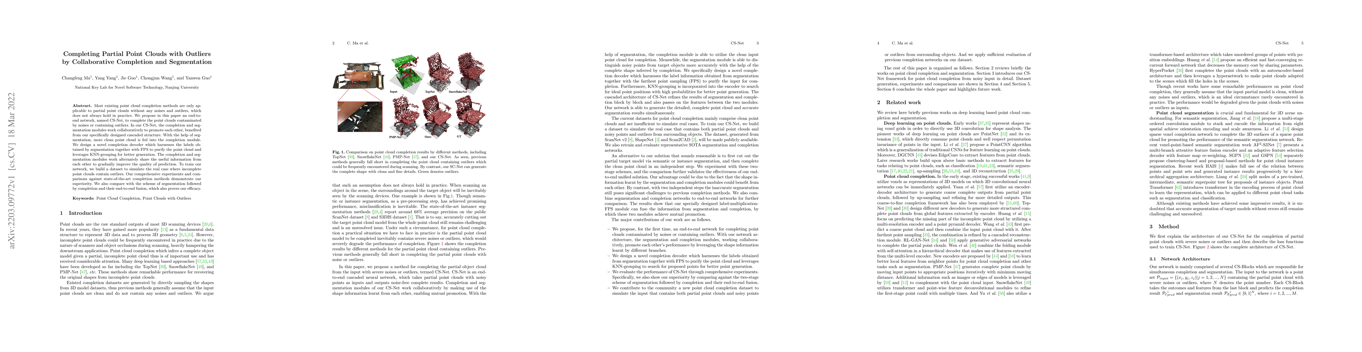 Thumbnail for Completing Partial Point Clouds with Outliers by Collaborative
  Completion and Segmentation