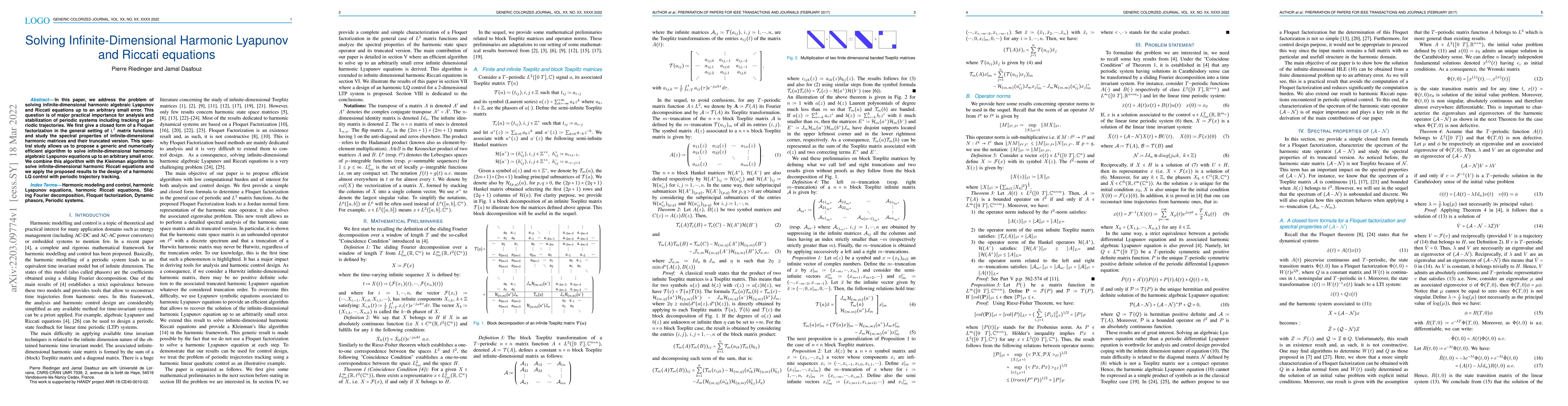 Thumbnail for Solving Infinite-Dimensional Harmonic Lyapunov and Riccati equations