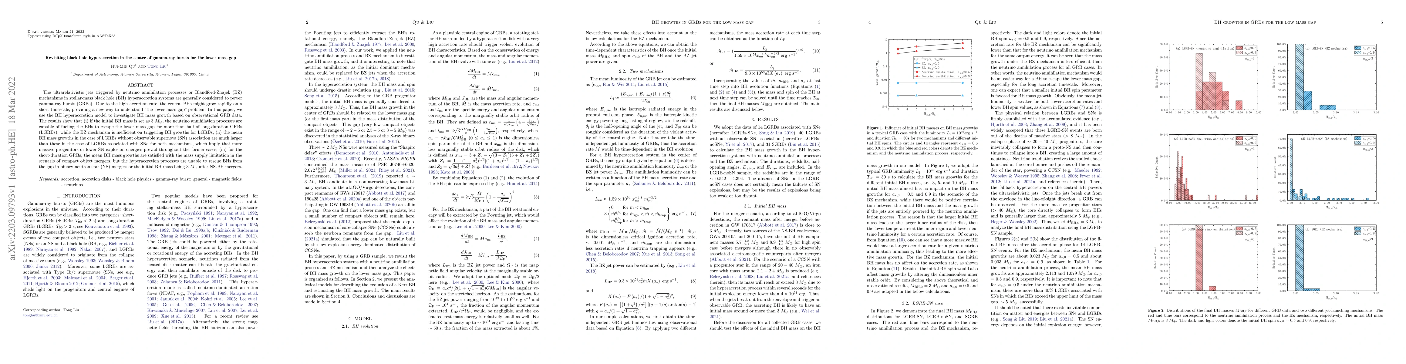 Thumbnail for Revisiting black hole hyperaccretion in the center of gamma-ray bursts
  for the lower mass gap