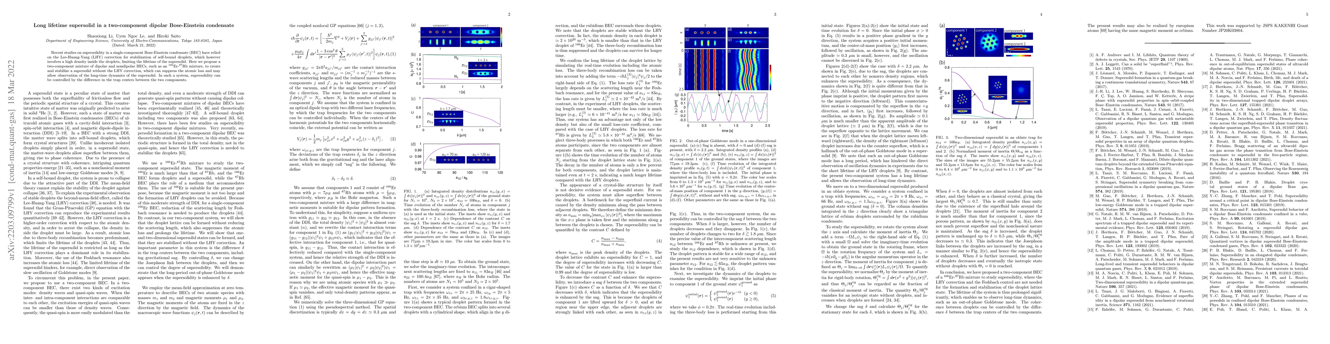 Thumbnail for Long lifetime supersolid in a two-component dipolar Bose-Einstein
  condensate