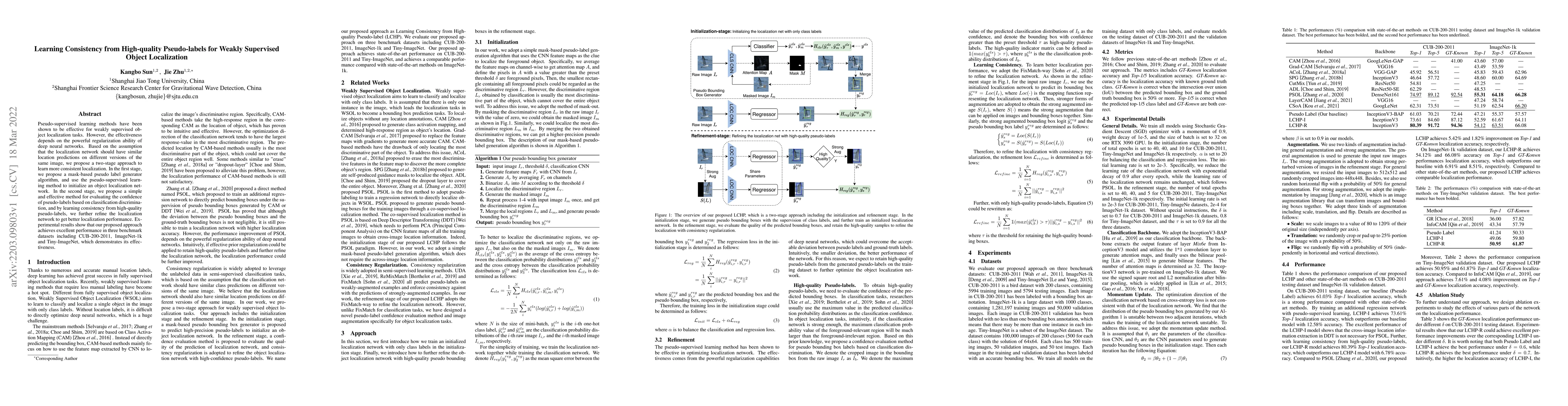 Thumbnail for Learning Consistency from High-quality Pseudo-labels for Weakly
  Supervised Object Localization