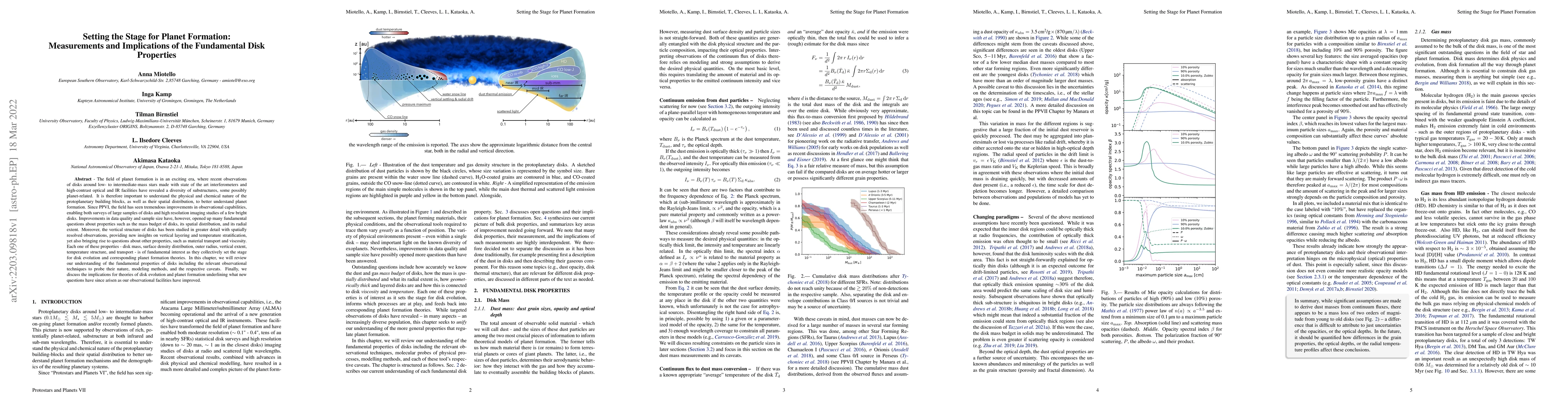 Thumbnail for Setting the Stage for Planet Formation: Measurements and Implications of
  the Fundamental Disk Properties