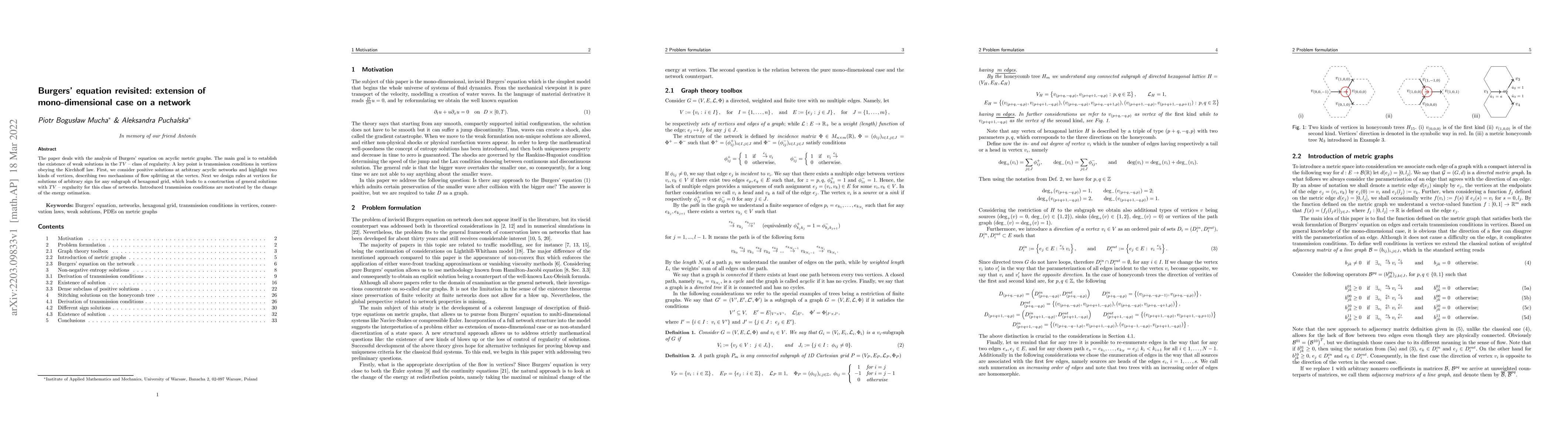 Thumbnail for Burgers' equation revisited: extension of mono-dimensional case on a
  network