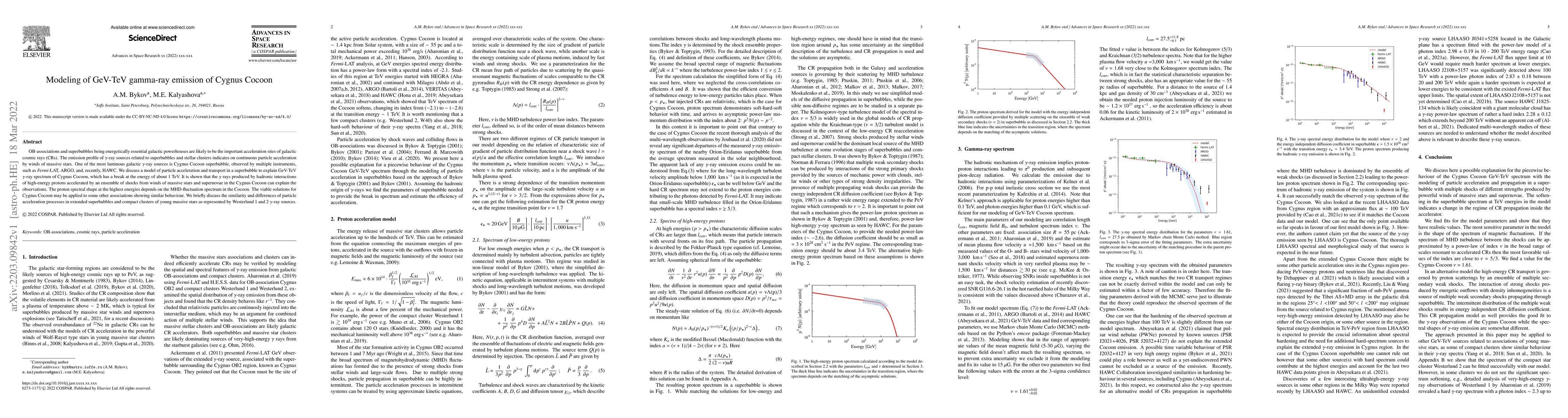 Thumbnail for Modeling of GeV-TeV gamma-ray emission of Cygnus Cocoon