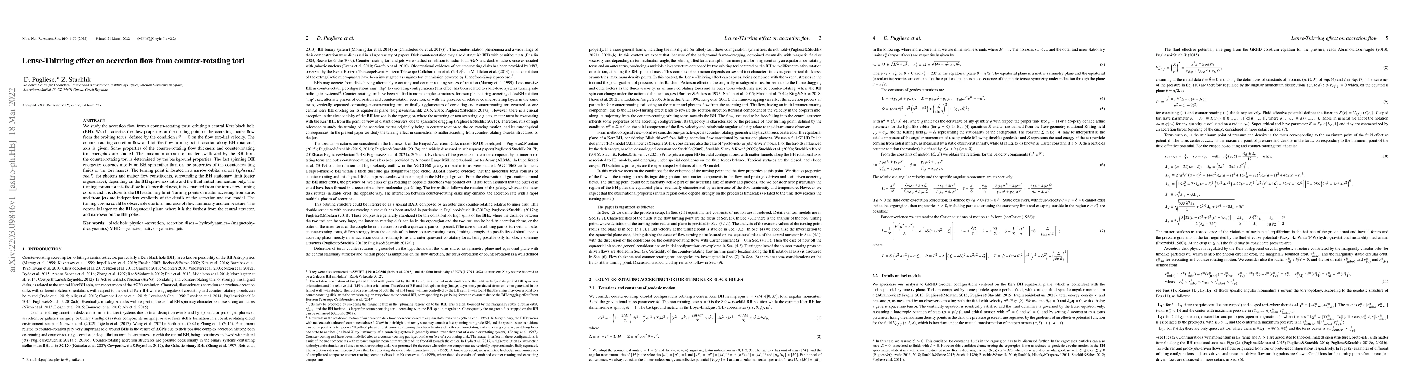 Thumbnail for Lense-Thirring effect on accretion flow from counter-rotating tori