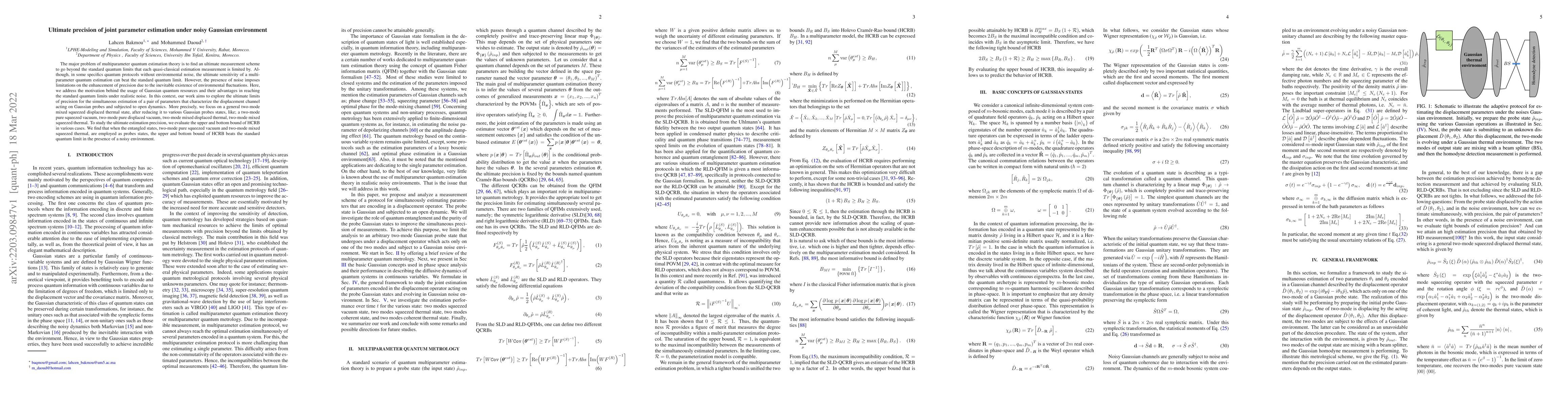 Thumbnail for Ultimate precision of joint parameter estimation under noisy Gaussian
  environment