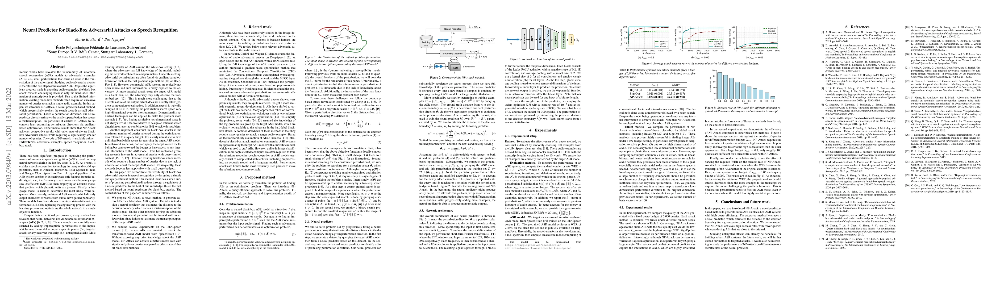 Thumbnail for Neural Predictor for Black-Box Adversarial Attacks on Speech Recognition