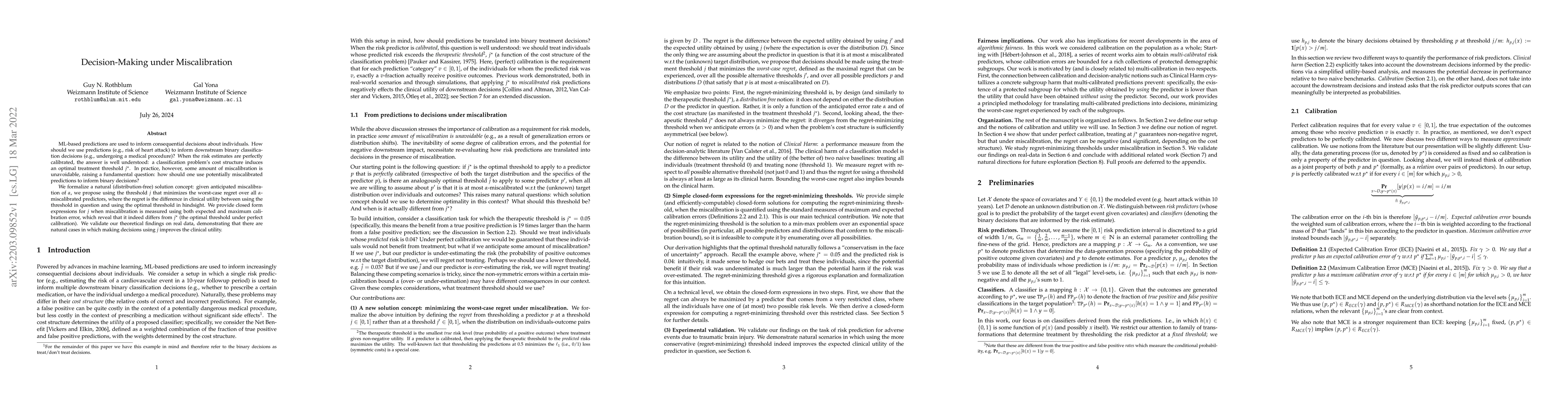 Thumbnail for Decision-Making under Miscalibration