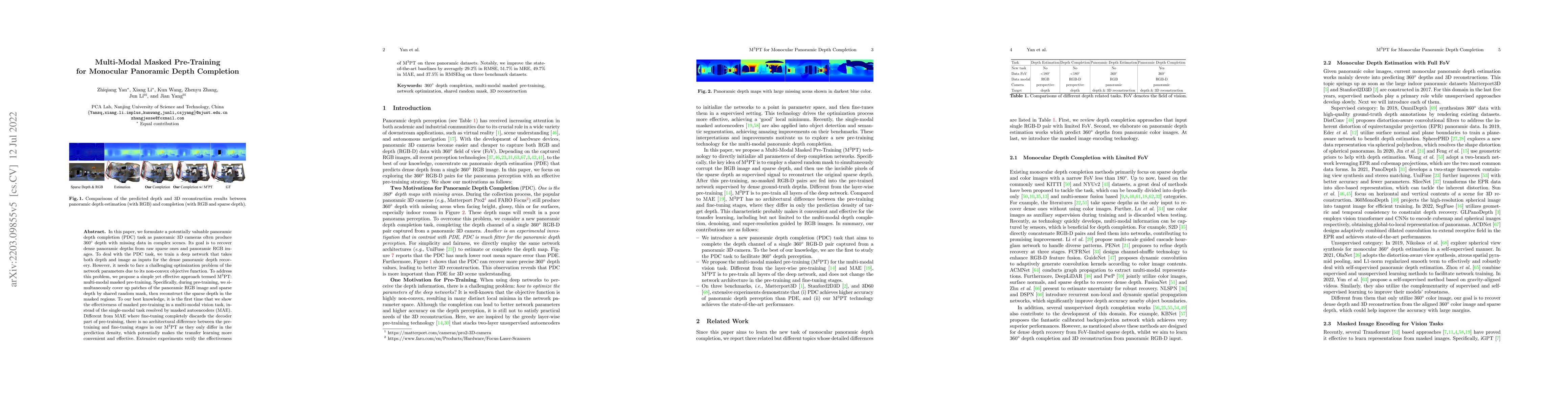 Thumbnail for Multi-Modal Masked Pre-Training for Monocular Panoramic Depth Completion